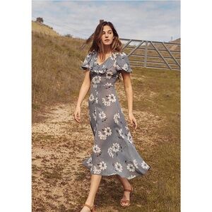 Christy Dawn The Daisy Ruffle Midi Dress Floral Mist